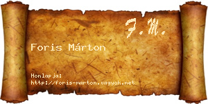 Foris Márton névjegykártya